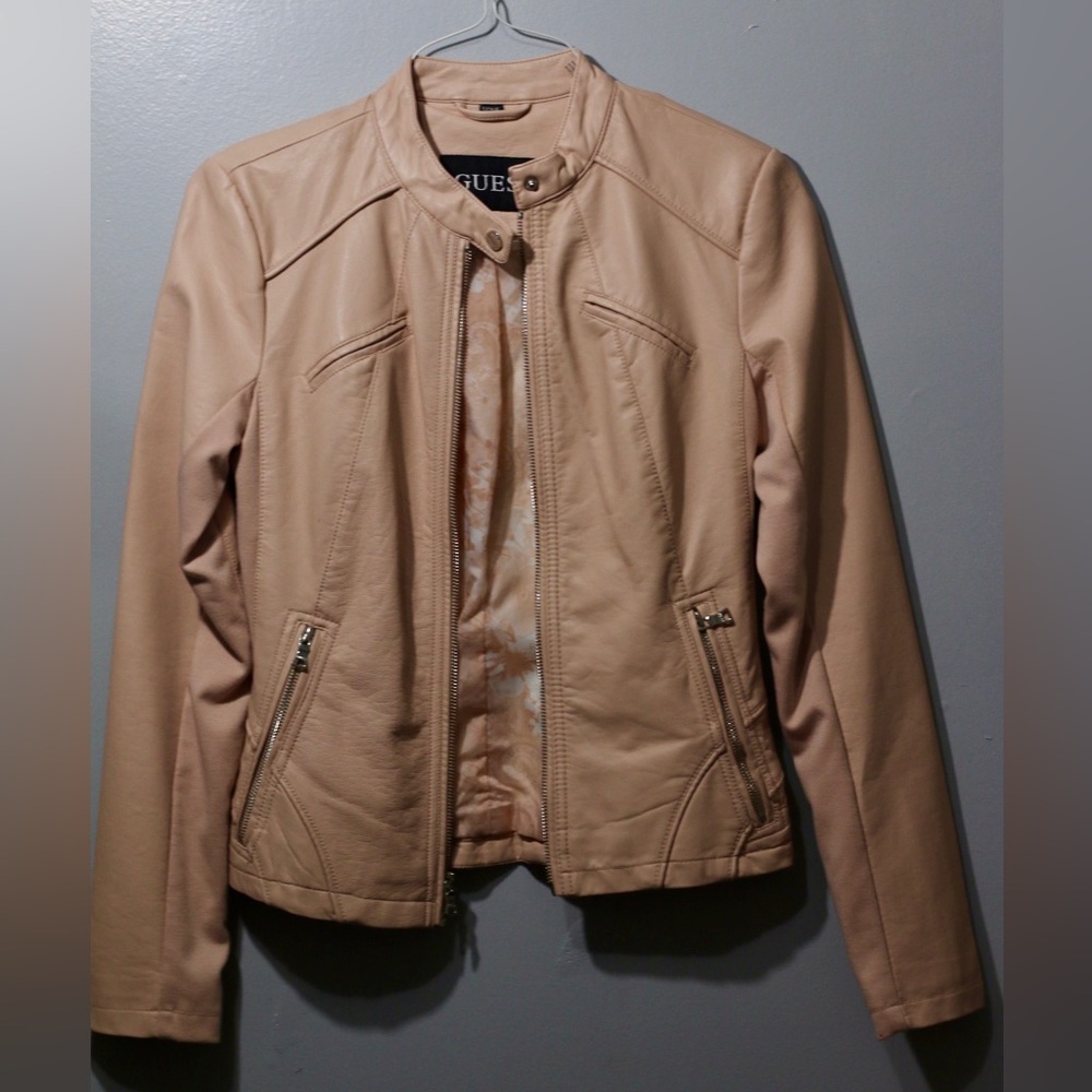 Women’s small pink leather jacket